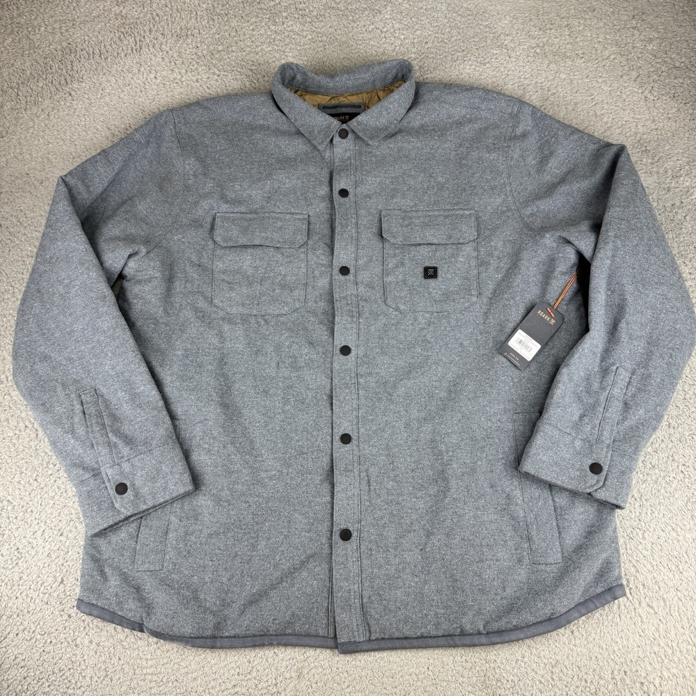 NWT Mens Roark Backwoods‎ Overshirt Jacket Xxl Gray cotton quilted